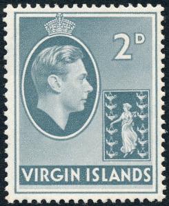 British Virgin Islands 1943 2d grey SG113a Ordinary Paper MLH