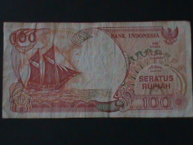 ​INDONESIA-1992-BANK INDONESIA-$100 RUPIAH- CIRCULATED-VF-32YEARS OLD