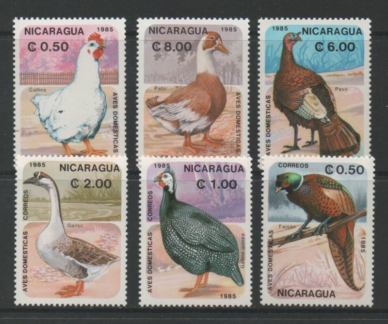 Thematic Stamps Animals - NICARAGUA 1985 DOMESTIC BIRDS 2686/91 6v mint