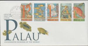 o) 1996 PALAU, FISH, UNDERWATER WONDER OF THE WORLD, FDC XF