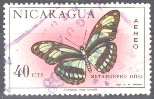 ZAYIX Nicaragua C613 Used Air Post Butterfly Insects 102922S17