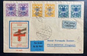 1926 Riga Latvia Early Airmail Cover To Fray Bentos Uruguay