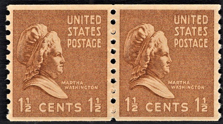 US 840 MNH VF 1-1/2 Cent Martha Washington Pair