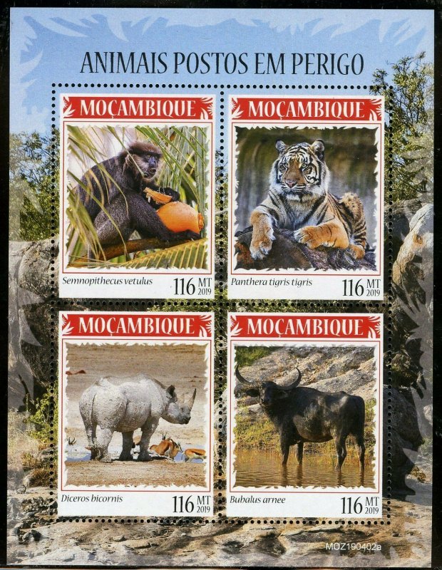 MOZAMBIQUE  2019  ENDANGERED SPECIES SHEET MINT NEVER HINGED