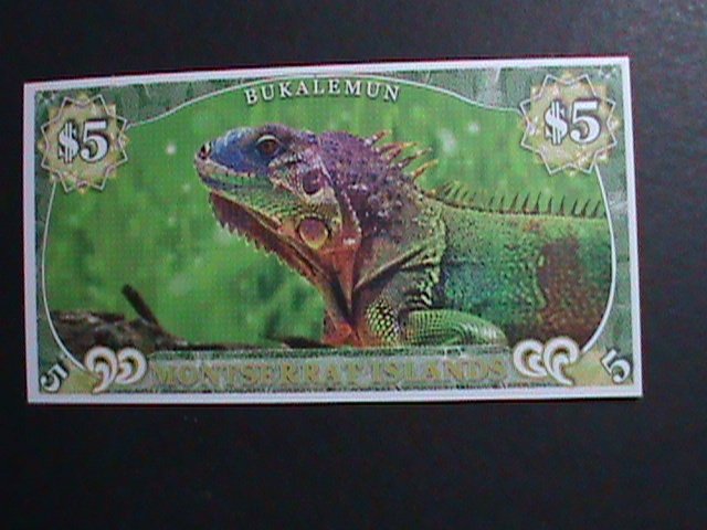 ​MONTSERRAT ISLANDS-COLLECTIBLES $5 UNCIRCULATED POLYMAR HOLOGRAM NOTE-VF
