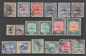 Sudan Sc 16/MO6 used. 1902-91 issues, 18 different, sound, F-VF.