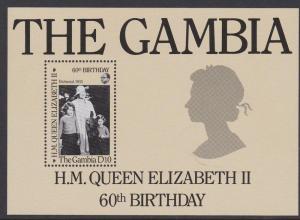 614 The Gambia 1986 QEII Birthday SS MNH