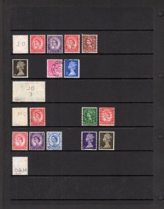 COLLECTION OF QE2 PERFINS ON DOUBLE-SIDED PAGE (PRE-DECIMAL & DECIMAL) 