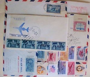 US AIRMAIL RELATED 13 DIFF. FROM 1940's & AIRMAIL WEEK 1938 MONROE,STAFFORD