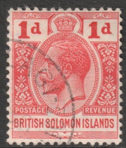 BSI Solomon Islands Scott 29 - SG24, 1914 Postage Revenue 1d used