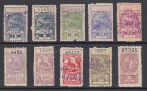 Argentina, Santa Fé, Forbin 67A/136B used 1896-99 Guias Fiscals, 10 diff