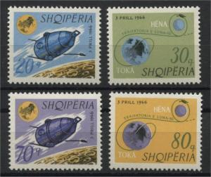 ALBANIA, « LUNA 10 » MOON PHASES 1966, NH SET