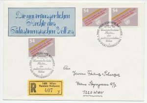 Registered cover / Postmark United Nations Rights Palestinian people