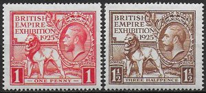 1925 Gran Bretagna Wembley MNH SG n. 432/33