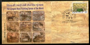 India 2023 Largest Rock Painting Series of in World Art Special Cover # 18524