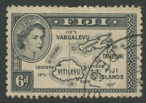 STAMP STATION PERTH Fiji #154 QEII Definitive Issue Used 1954 CV$1.00