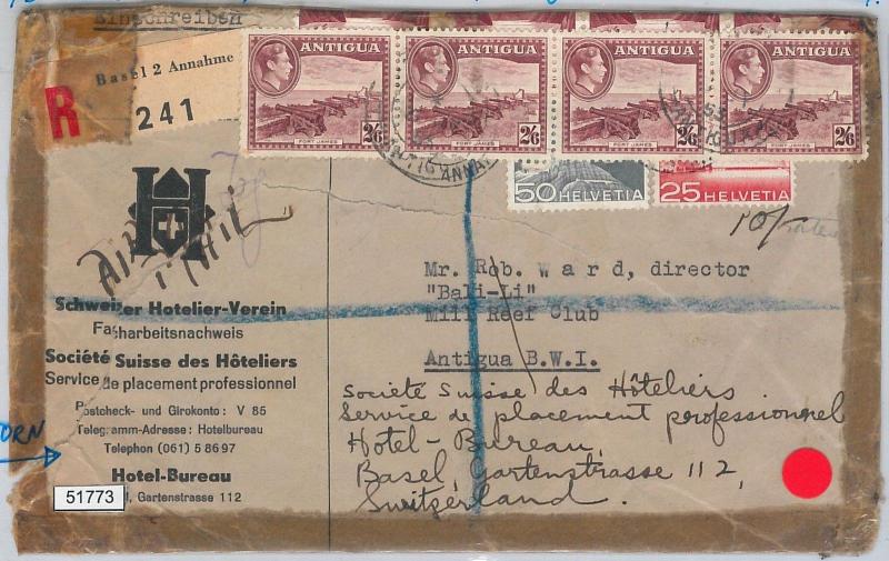 51773  -  ANTIGUA -  POSTAL HISTORY: COVER from and to SWITZERLAND 1953 - NICE!!