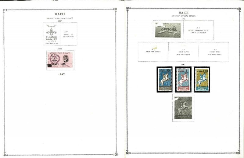 Haiti 1886-1969 M & U Remaindered Pages, Some Mint in Mounts