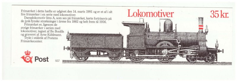 DENMARK SC.933a LOCOMOTIVE CLASS A 1882 MNH BOOKLET EV3