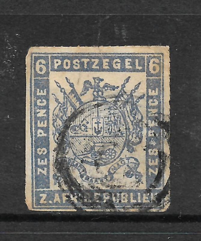 TRANSVAAL  1870  6d   ARMS   FU   SG 9