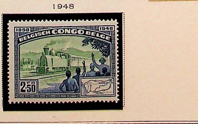 BELGIAN CONGO Sc 257 LH ISSUE OF 1948 - RAILROAD - (FMJ25)