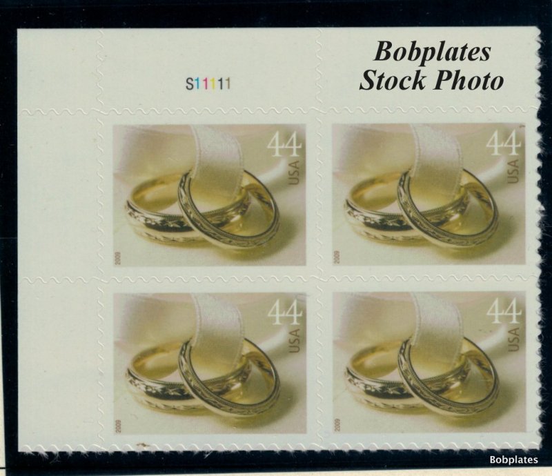 BOBPLATES #4397 Wedding Rings Plate Block VF NH CV=$3.6 ~See Details for #s/Pos