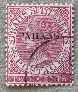 Pahang 1889 2c pale rose, used. Small crease.  Scott 4b, CV $30.00.  SG 4