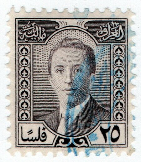 (I.B) Iraq Revenue : Duty Stamp 25f (King Faisal II)