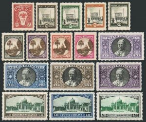 Vatican 19-34,E3-E4,MNH. 1933.Pope Pius XI.Arms,Palace,Gardens,View.