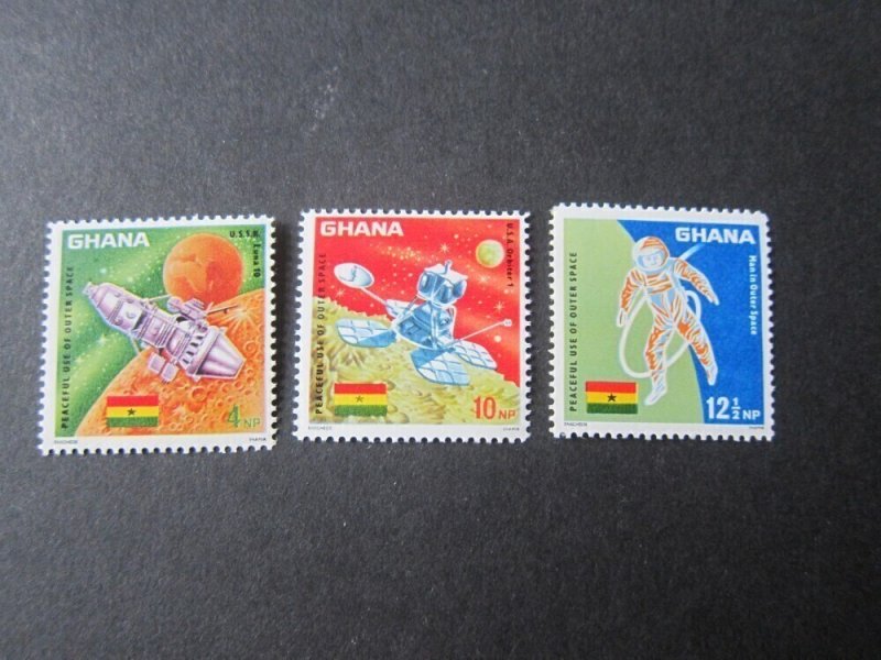 Ghana 1967 Sc 305-7 space set MNH