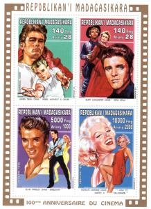 Malagasy 1995 MARILYN MONROE JAMES DEAN ELVIS PRESLEY Sheet Perforated Mint (NH)