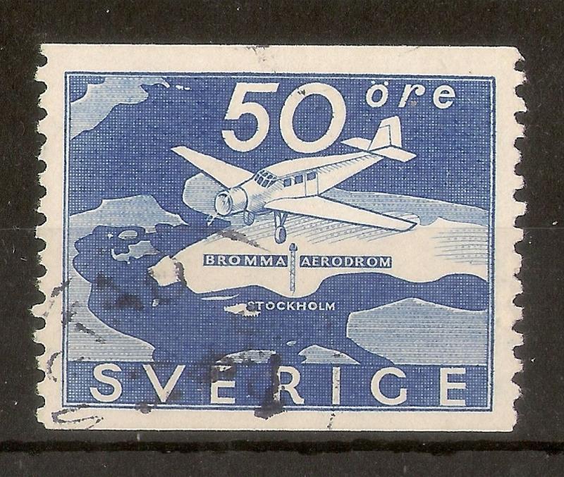 Sweden 1936 50ore Bromma Aerodrome SG200 Fine Used