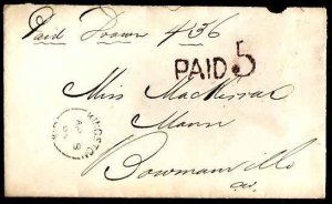 Canada-covers #11314 - Stampless cover - Frontenac County - Kingston, CW