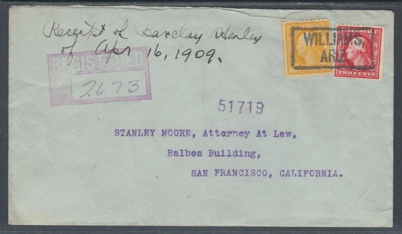 US Sc 338, 375 on Cover, 1911 Boxed Williams, AZ cancel, Unique!