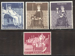 San Marino Scott 695-98 MNHOG - 1969 Lorenzetti Frescoes at Siena - SCV $1.00