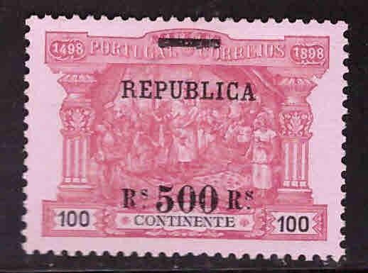 Portugal Scott 198 MH* trivial thin Postage due w Republic Opt 1911 CV $60