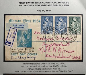 1954 Dublin Ireland First Day Cover FDC To Jena Germany