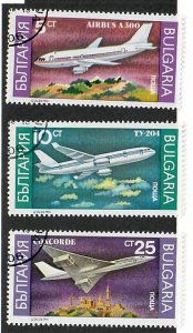 Bulgaria; Scott 3557-3559; 1990; Precanceled; NH; Planes