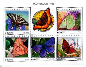 [850 35]- YEAR 2011 - GUINEA BISSAU - BUTTERFLIES    1V   complet set  MNH/**