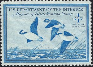 US Scott #RW15 MNH OG XF 1.00 1948 US Federal Duck Stamp CV 60.00