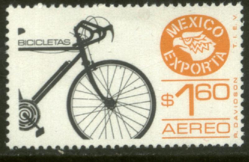 MEXICO EXPORTA C491, $1.60P. BICYCLES, PAPER 1. MNH