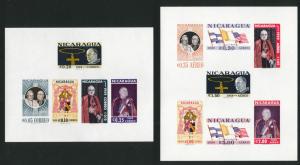 Nicaragua Scott 833a, C442a MNH** Imperforate sheet set