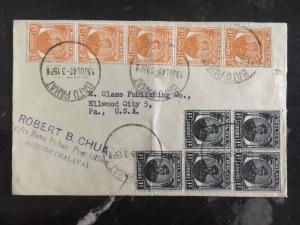 1949 Batu Pahat Johore Malaya Cover To Ellwood Pa Usa