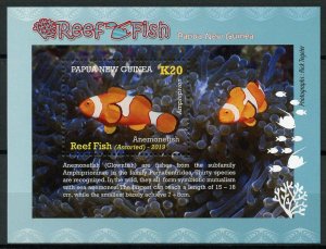 Papua New Guinea PNG Fish Stamps 2019 MNH Reef Fishes Corals Marine 1v S/S 