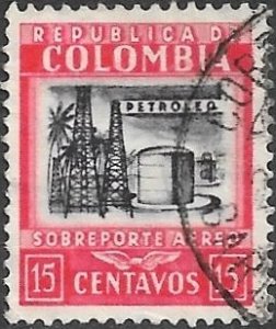 Colombia  Air Post 1939 Scott# C99 Used. Free Shipping for All Additional Items