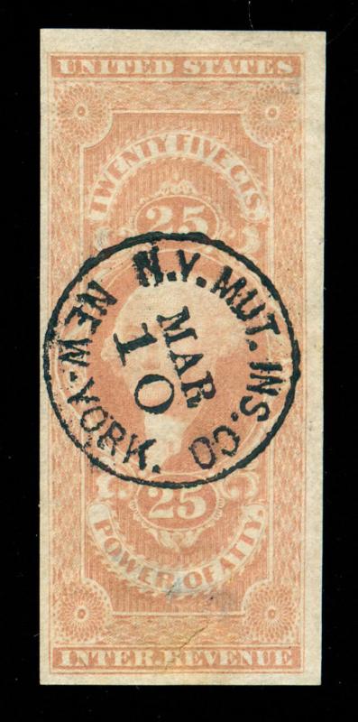 MOMEN: US STAMPS #R48a REVENUE HANDSTAMP VF