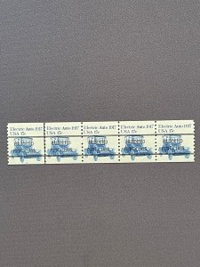 1906a, Strip of 5, no gum, Precancel, CV $4.00