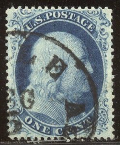 U.S. #22 CHOICE Used XF w/Cert - 1c Blue, Type IIIa