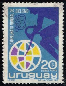 Uruguay #C347 Bicyclist and Globe; Used (0.25)