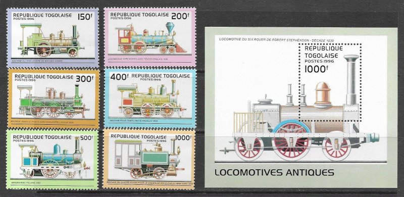 Togo 1778-83A MNH Train set cpl., vf.   2022 CV $16.50